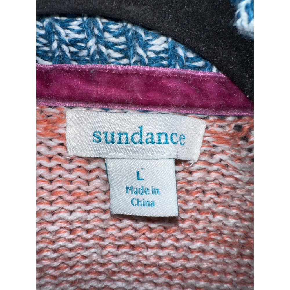 Sundance Cardigan Sweater Womens L Belted‎ Shawl Collar Boho Stripe - Picture 3 of 4